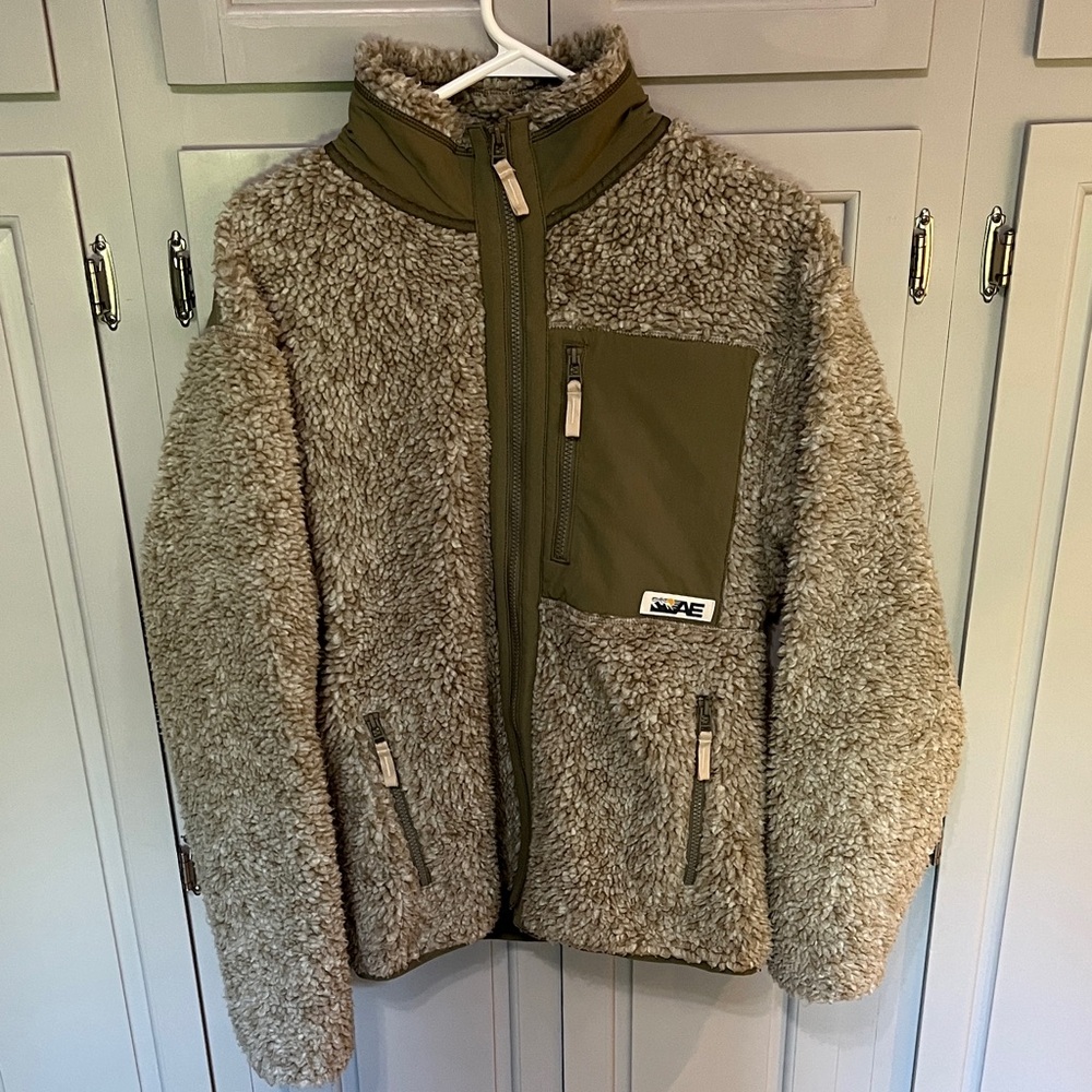 American Eagle Outfitters Beige and Olive Jacket, small